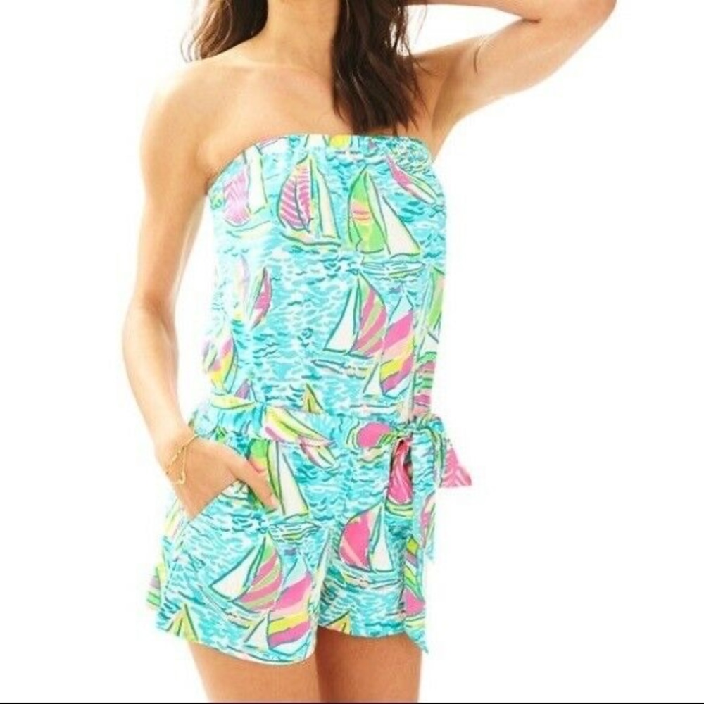 🌴Lilly Pulitzer Ritz Romper You Gotta Regatta